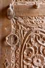 Saudi Arabia, Mecca, Jeddah, Al-Balad. Metal pull on a wooden door in the Al-Balad district. Art Print